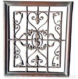 Contemporary Scrolled Metal Garden Wall Decor.  Second of two offered in this auction