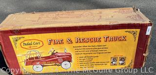 InStep Fire & Rescue Fire Engine Metal Full Sized Pedal Car, New in Box  