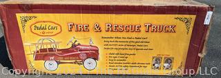 InStep Fire & Rescue Fire Engine Metal Full Sized Pedal Car, New in Box  