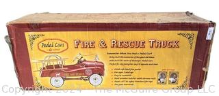 InStep Fire & Rescue Fire Engine Metal Full Sized Pedal Car, New in Box  