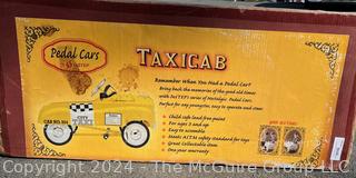 Yellow InStep Taxi Cab Car Metal Full Sized Pedal Car, New in Box