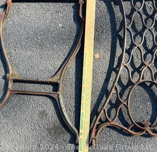 Three (3) Piece Cast Iron Treadle Sewing Machine Stand