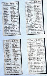 Framed 25 Card Reprints Set of Golf Tobacco Cards by Copes Bros. Co.