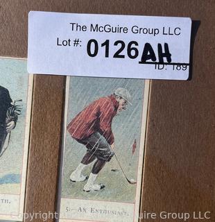 Framed 25 Card Reprints Set of Golf Tobacco Cards by Copes Bros. Co.