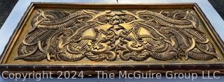 Ornate Asian Style Giltwood Wall Plaque. 16" x 31".