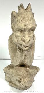 Cement Garden Gargoyle. 10" tall.