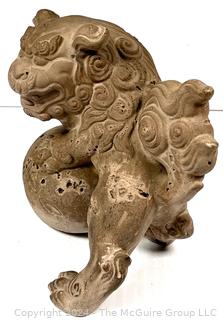 Terracotta Chinese Foo Dog Statue.  8" tall.