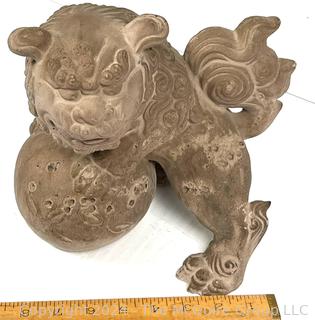 Terracotta Chinese Foo Dog Statue.  8" tall.