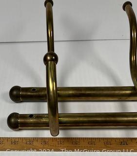 Antique Brass Four Hook Wall Mounted Coat Rack