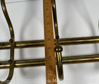 Antique Brass Four Hook Wall Mounted Coat Rack