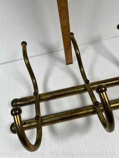 Antique Brass Four Hook Wall Mounted Coat Rack