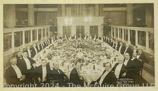 Framed Under Glass Black & White Photo From 1912 of the Board of Directors of the Bankers Trust Organization. 18" x 25" OD