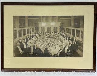 Framed Under Glass Black & White Photo From 1912 of the Board of Directors of the Bankers Trust Organization. 18" x 25" OD