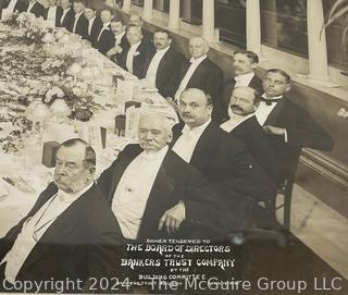 Framed Under Glass Black & White Photo From 1912 of the Board of Directors of the Bankers Trust Organization. 18" x 25" OD