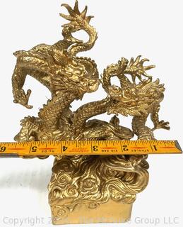 Traditional Chinese Dragon Statue. 8" x 6"