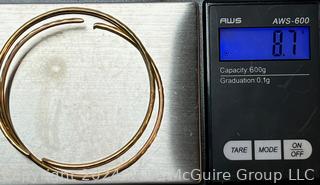 Two (2) 14kt Yellow Gold Bands.  8.7 grams  