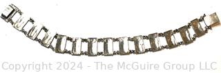 Columbian Sterling Silver Panel Link Inca Bracelet 