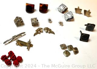 Collection of Cufflinks and Tie Clips