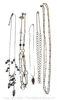 Five (5) Opera Length Costume Jewelry Necklaces