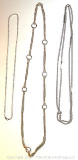 Three (3) Costume Jewelry Opera Length Necklaces