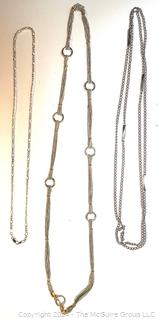 Three (3) Costume Jewelry Opera Length Necklaces