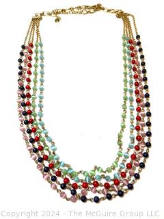 Five (5) Strand Multi Color Bead Necklace.