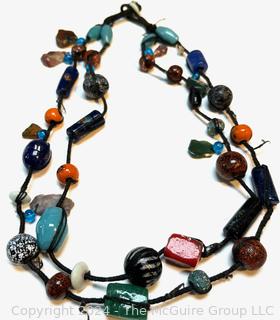 Art Glass Hand Wrapped Doubled Necklace