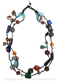 Art Glass Hand Wrapped Doubled Necklace