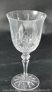 Set of Ten (10) Cut Crystal Wine Goblets by Galway