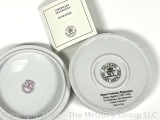 Two (2) Porcelain Lidded Trinket Boxes, One from the Vatican Gift Shop.