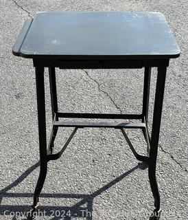 Metal Typing Table on Casters. 14 x 19 x 26"