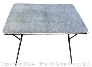 Mid Century Grey Formica Kitchen Table with Hair Pin Legs. 42" x 30" x 29"