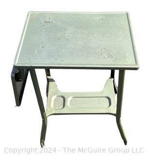 Metal Typing Table with Folding Side. 14 x 25 x 26"