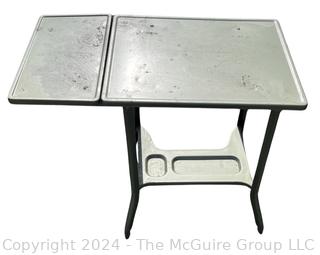 Metal Typing Table with Folding Side. 14 x 25 x 26"