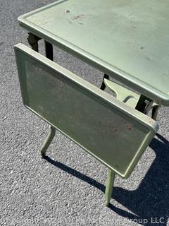 Metal Typing Table with Folding Side. 14 x 25 x 26"