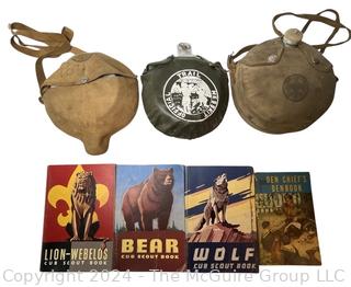 Collection of Early Cub Scout Books, Canteen and  Mess Kits