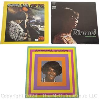 Three (3) Vinyl LP Records: Roberta Flack & Dionne Warwick 