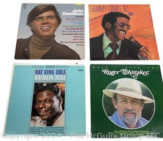 Four (4) Vinyl LP Records: Nat King Cole, Rodger Whittaker, Sammy Davis Jr.& John Davidson