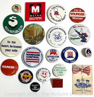 Collection of Political Pin Backs