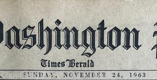 Five (5) 1963 Editions of The Washington Post Covering John F Kennedy JFK Assassination 