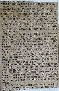 Newspaper Clippings Related to President McKinley Assassination.