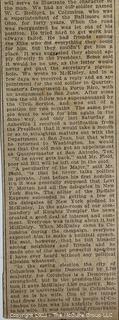 Newspaper Clippings Related to President McKinley Assassination.