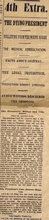 Portions of July 2, 1881 Evening Star Newspaper Reporting the Assassination of President Garfield