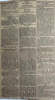 Portions of July 2, 1881 Evening Star Newspaper Reporting the Assassination of President Garfield