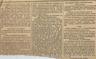 Portions of July 2, 1881 Evening Star Newspaper Reporting the Assassination of President Garfield