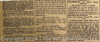 Portions of July 2, 1881 Evening Star Newspaper Reporting the Assassination of President Garfield