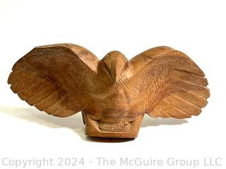 Primitive Carved Wooden Eagle Statue.   