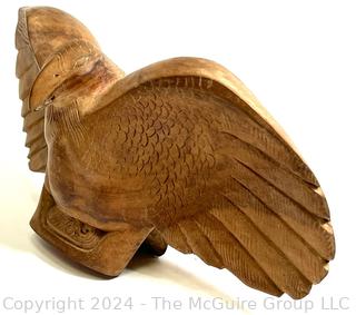 Primitive Carved Wooden Eagle Statue.   