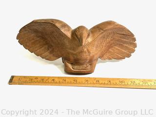 Primitive Carved Wooden Eagle Statue.   