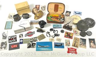 View-Master Reels, Metal Tins, Religious Ephemera, Military Photos & Cards, Post Cereal Premiums, Cherub, and Cigarette Lighters.